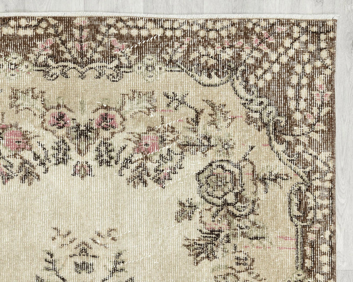 Multicolor Turkish Oushak Rug 3' 8" x 6' 7" Hand-Knotted | No. VR18759