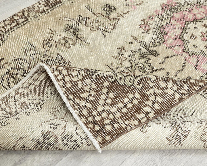 Multicolor Turkish Oushak Rug 3' 8" x 6' 7" Hand-Knotted | No. VR18759