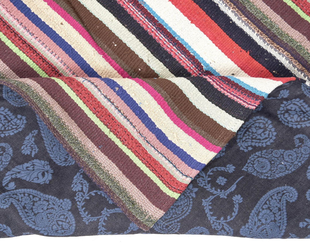 Multicolor Turkish Kilim Rug 6'8" x 7'2" Flat-Weave | No. VR18923