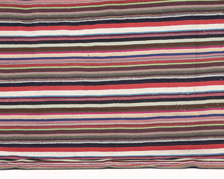 Multicolor Turkish Kilim Rug 6'8" x 7'2" Flat-Weave | No. VR18923