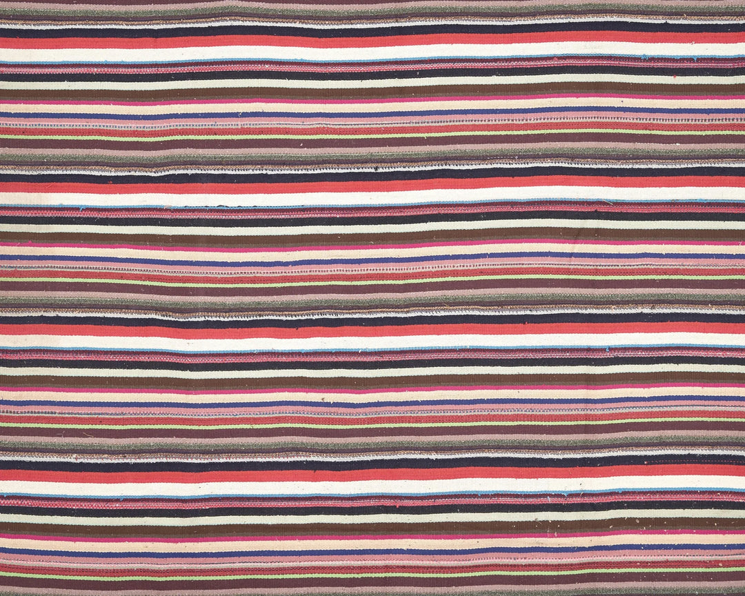Multicolor Turkish Kilim Rug 6'8" x 7'2" Flat-Weave | No. VR18923