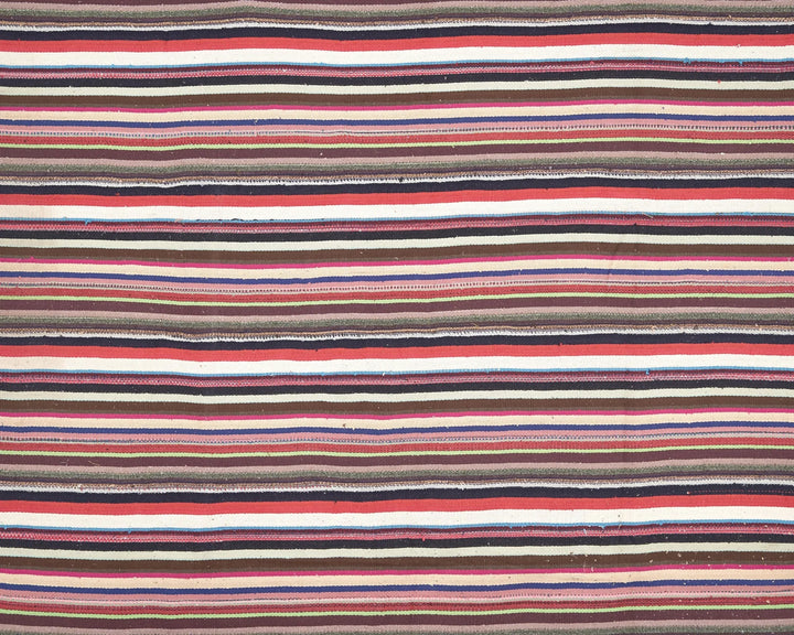 Multicolor Turkish Kilim Rug 6'8" x 7'2" Flat-Weave | No. VR18923