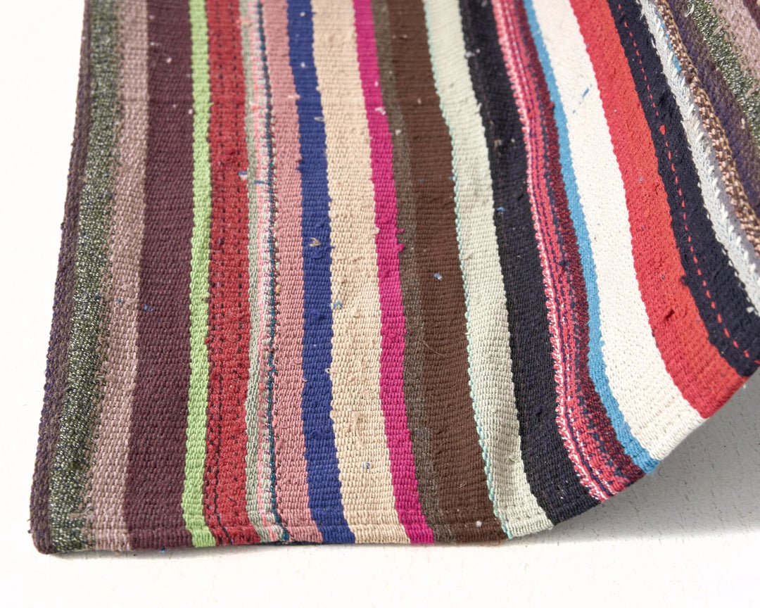 Multicolor Turkish Kilim Rug 6'8" x 7'2" Flat-Weave | No. VR18923
