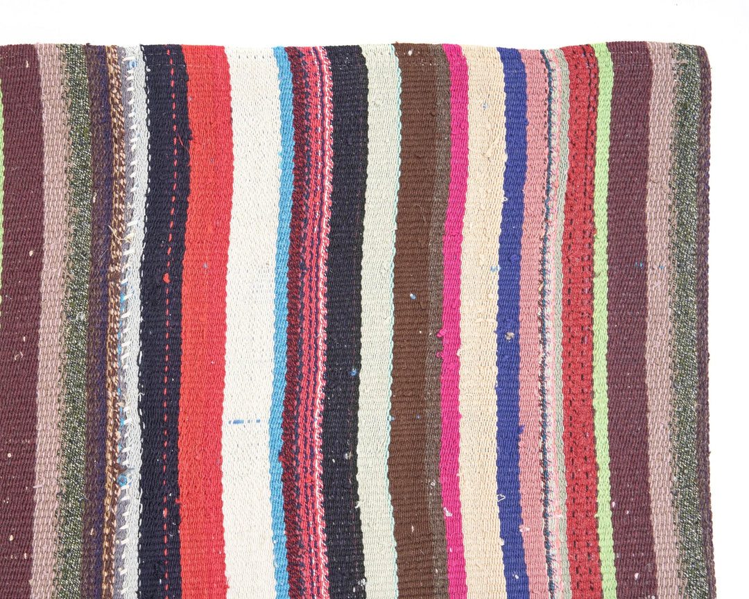 Multicolor Turkish Kilim Rug 6'8" x 7'2" Flat-Weave | No. VR18923