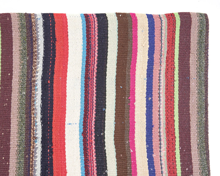 Multicolor Turkish Kilim Rug 6'8" x 7'2" Flat-Weave | No. VR18923