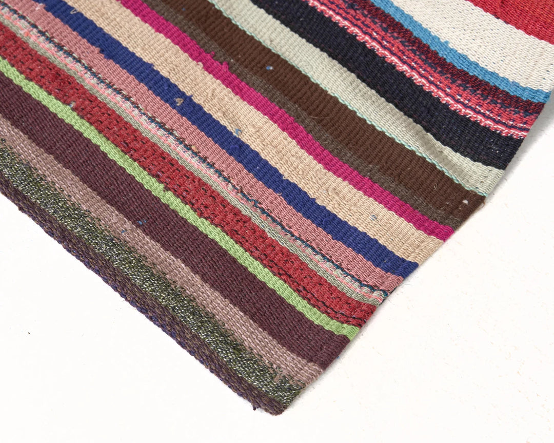 Multicolor Turkish Kilim Rug 6'8" x 7'2" Flat-Weave | No. VR18923