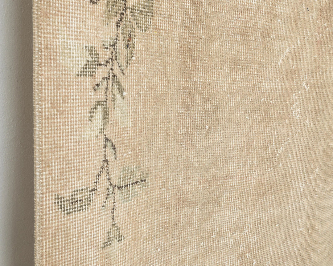Beige Turkish Oushak Rug 6'10" x 3'7" Hand-Knotted | No. VR19007