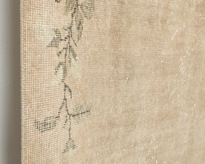 Beige Turkish Oushak Rug 6'10" x 3'7" Hand-Knotted | No. VR19007