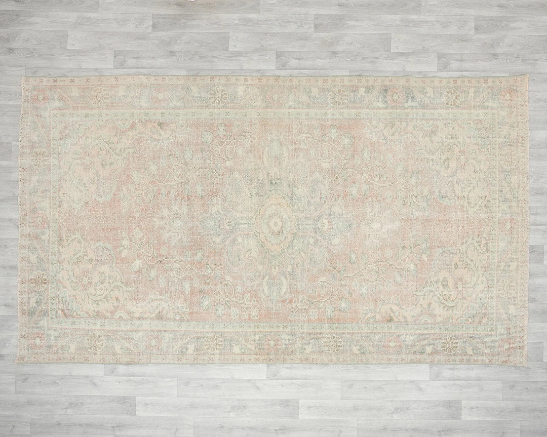Beige Turkish Oushak Rug 6'1" x 10'4" Hand-Knotted | No. VR19041