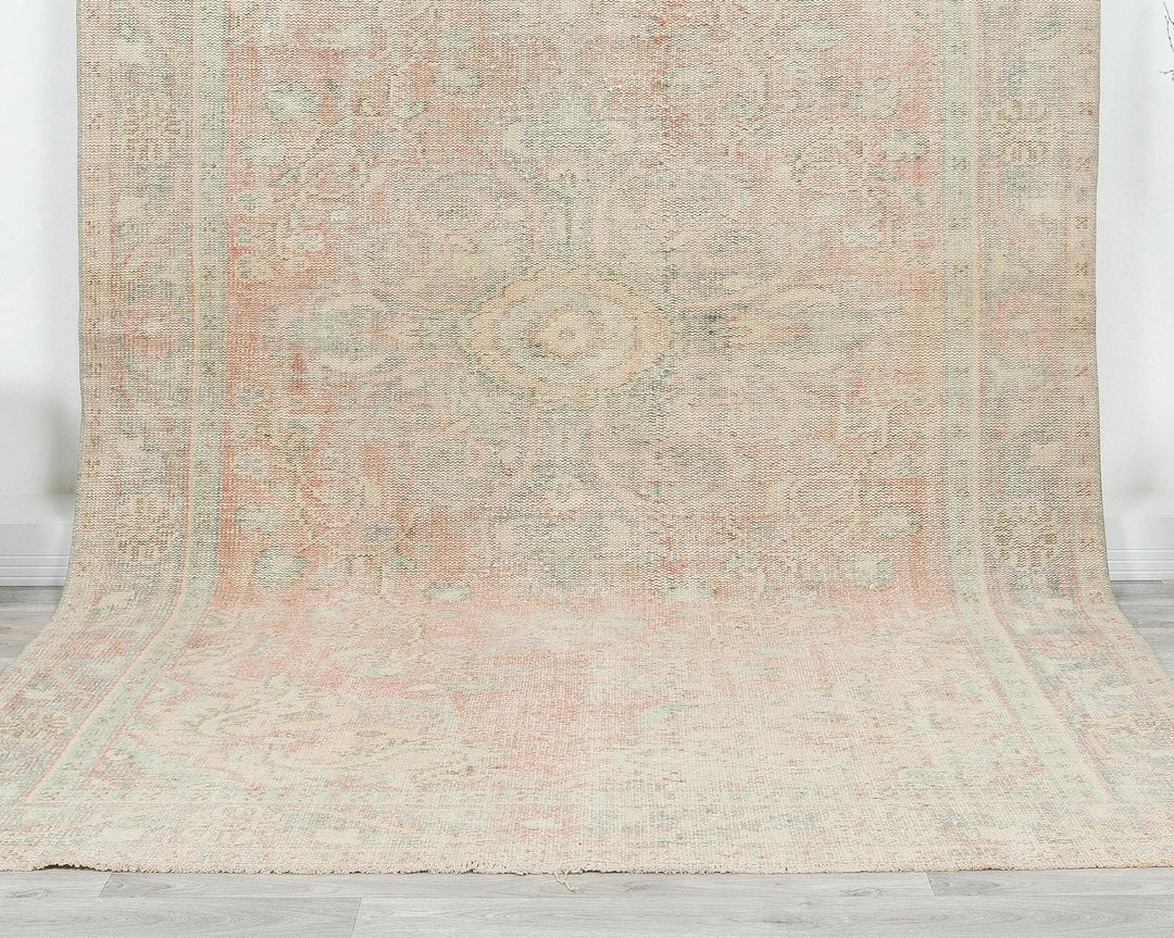 Beige Turkish Oushak Rug 6'1" x 10'4" Hand-Knotted | No. VR19041