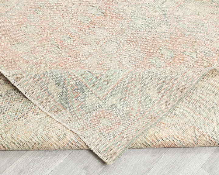 Beige Turkish Oushak Rug 6'1" x 10'4" Hand-Knotted | No. VR19041