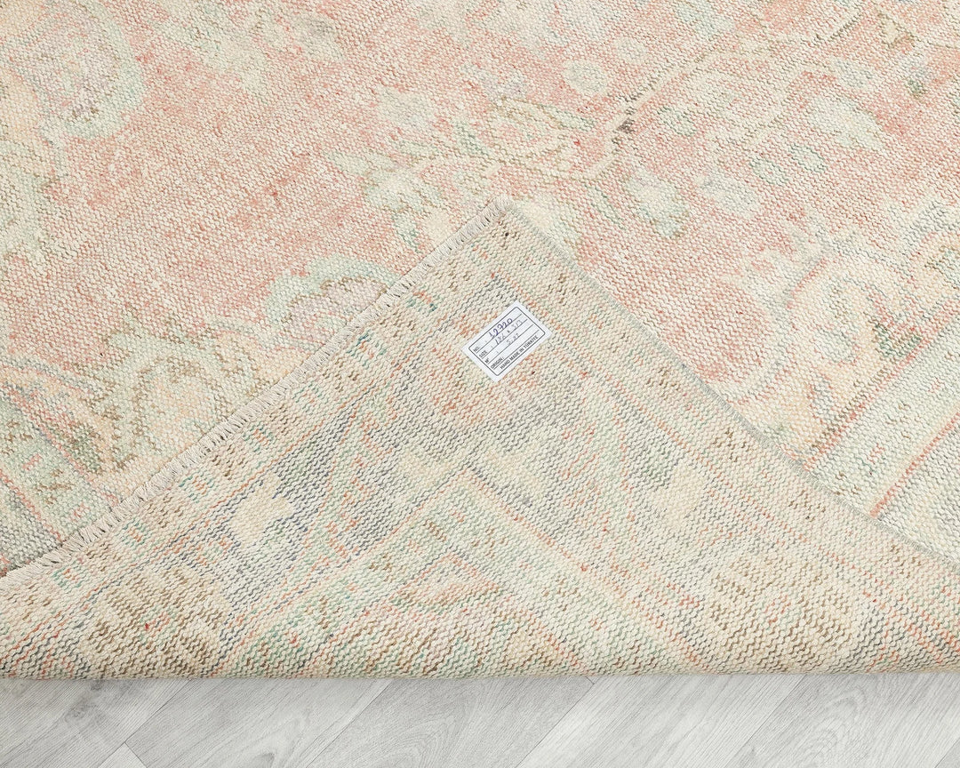 Beige Turkish Oushak Rug 6'1" x 10'4" Hand-Knotted | No. VR19041