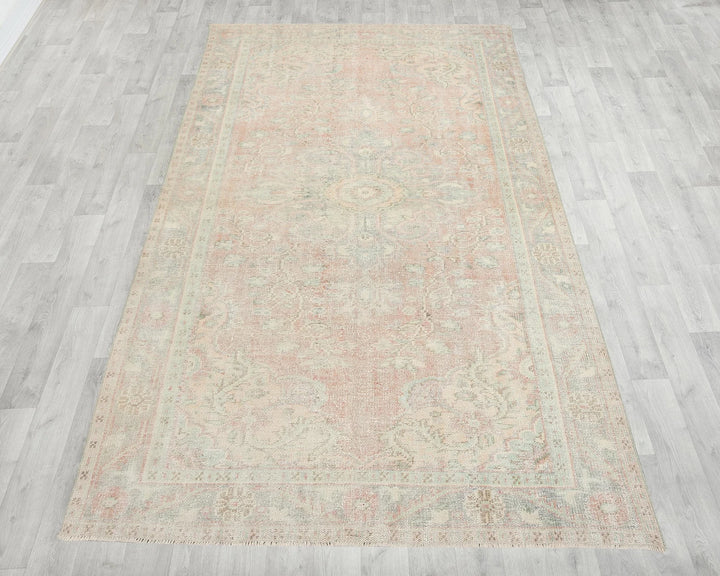 Beige Turkish Oushak Rug 6'1" x 10'4" Hand-Knotted | No. VR19041