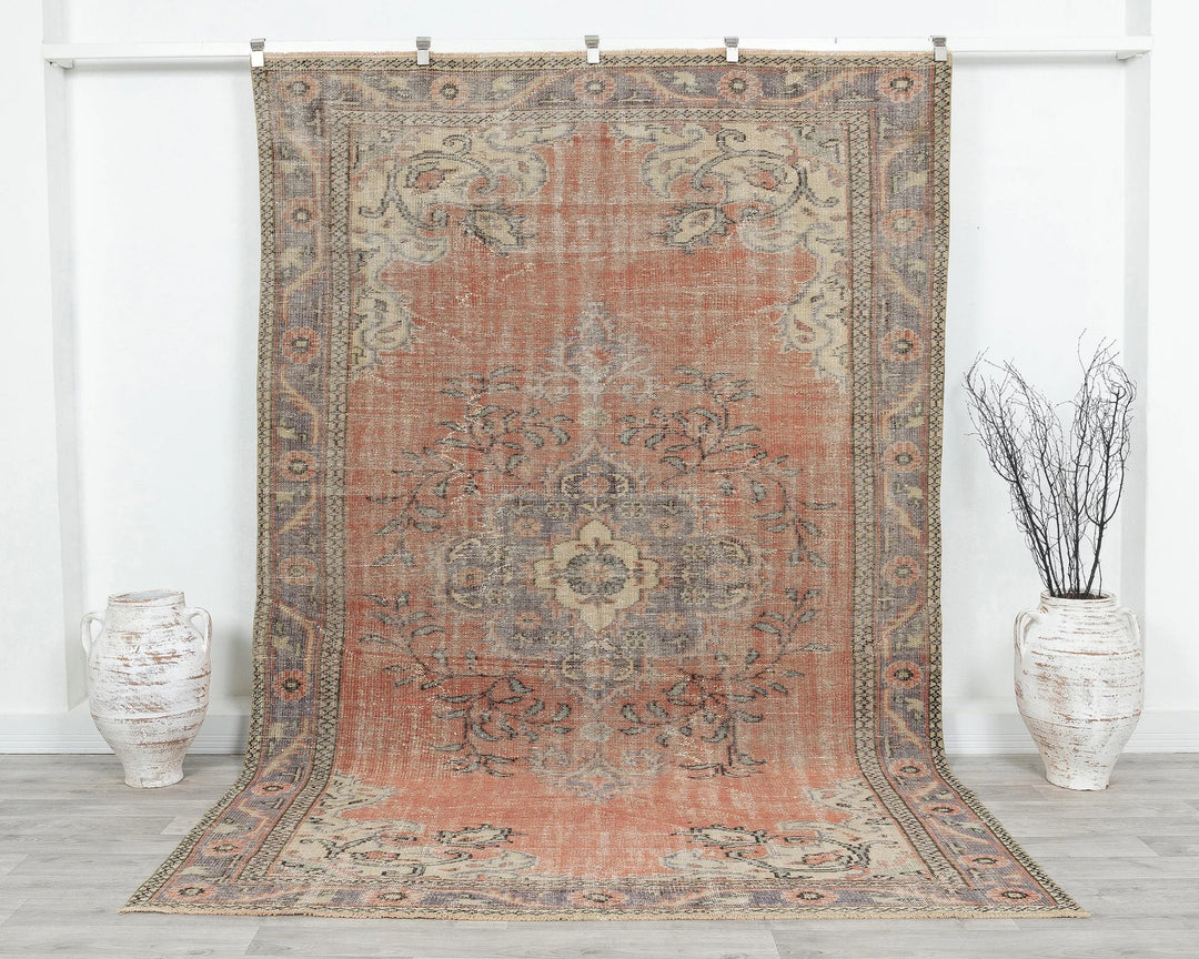 Multicolor Turkish Oushak Rug 6'4" x 9'8" Hand-Knotted | No. VR19222