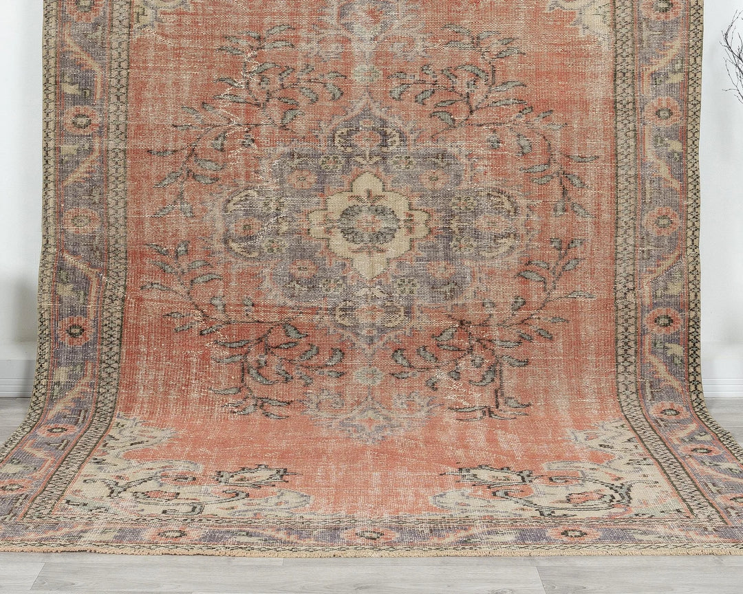 Multicolor Turkish Oushak Rug 6'4" x 9'8" Hand-Knotted | No. VR19222