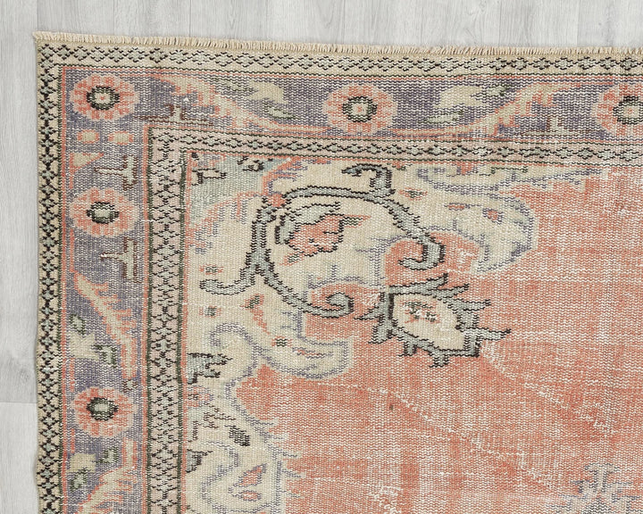 Multicolor Turkish Oushak Rug 6'4" x 9'8" Hand-Knotted | No. VR19222