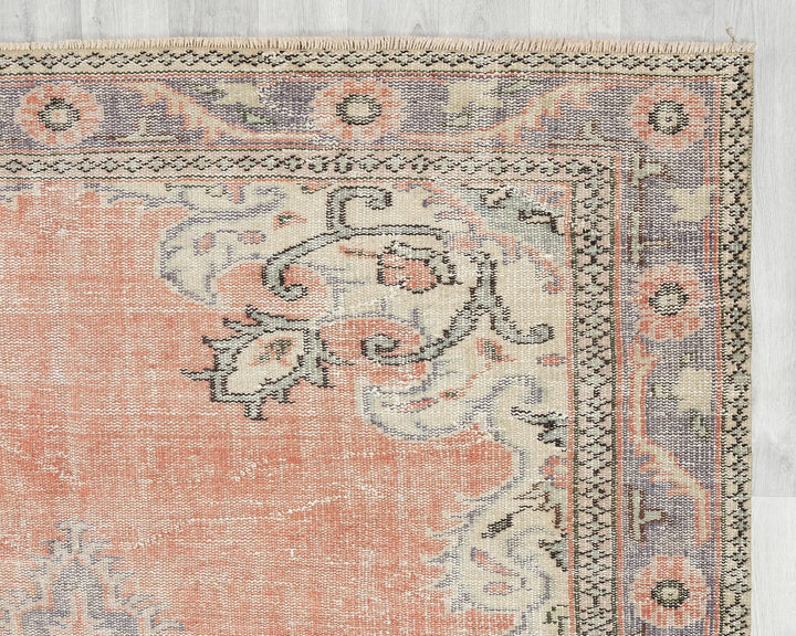 Multicolor Turkish Oushak Rug 6'4" x 9'8" Hand-Knotted | No. VR19222