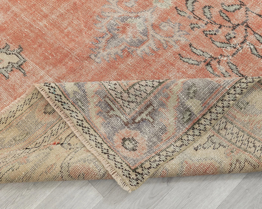 Multicolor Turkish Oushak Rug 6'4" x 9'8" Hand-Knotted | No. VR19222