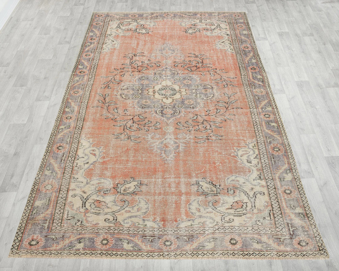 Multicolor Turkish Oushak Rug 6'4" x 9'8" Hand-Knotted | No. VR19222