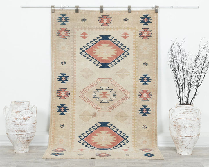 Multicolor Turkish Oushak Rug 4' x 6' 5" Hand-Knotted | No. VR19271