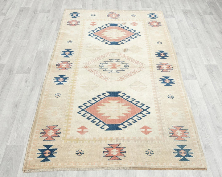 Multicolor Turkish Oushak Rug 4' x 6' 5" Hand-Knotted | No. VR19271