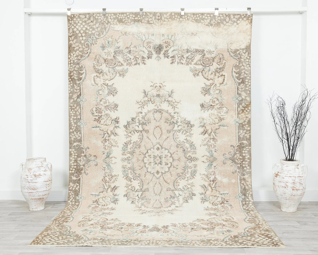 Multicolor Turkish Oushak Rug 6' x 10' 4" Hand-Knotted | No. VR19435