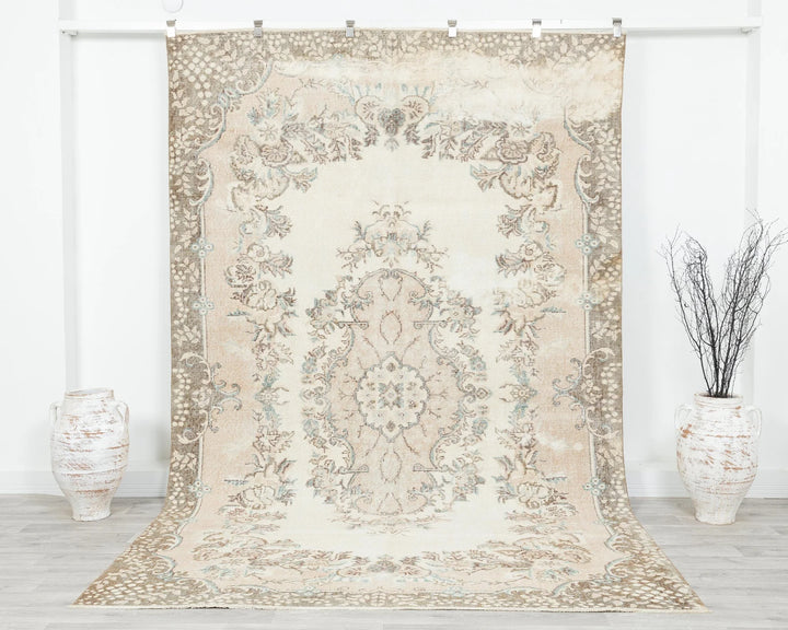 Multicolor Turkish Oushak Rug 6' x 10' 4" Hand-Knotted | No. VR19435