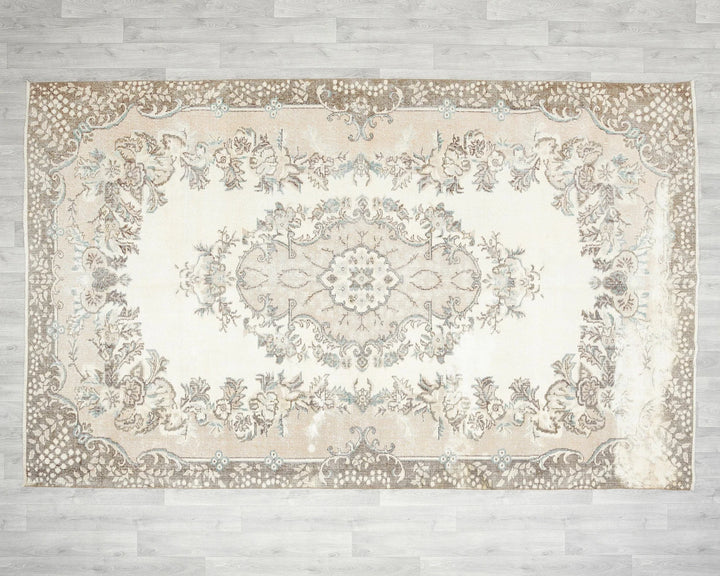 Multicolor Turkish Oushak Rug 6' x 10' 4" Hand-Knotted | No. VR19435