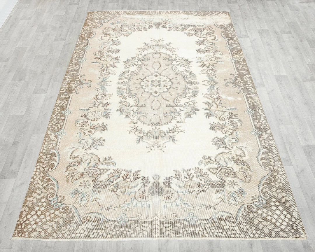 Multicolor Turkish Oushak Rug 6' x 10' 4" Hand-Knotted | No. VR19435