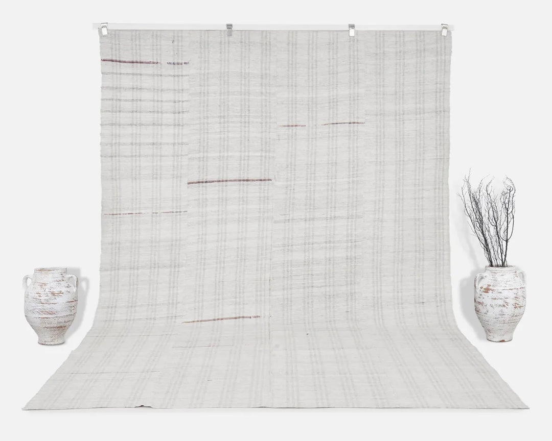 Gray Turkish Kilim Rug 7' 9" x 11' 3" Flat-Weave | No. VR19473