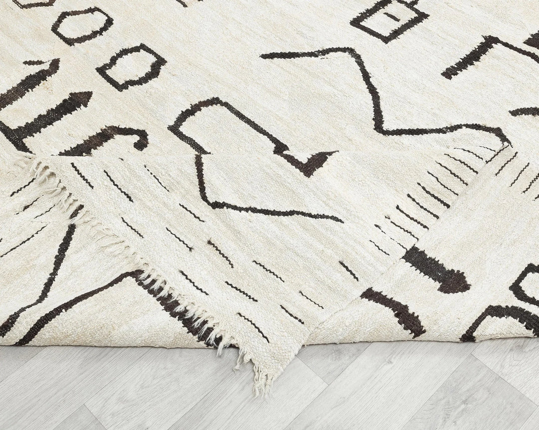 Black Turkish Kilim Rug 9' 10" x 12' 1" Flat-Weave | No. VR19506