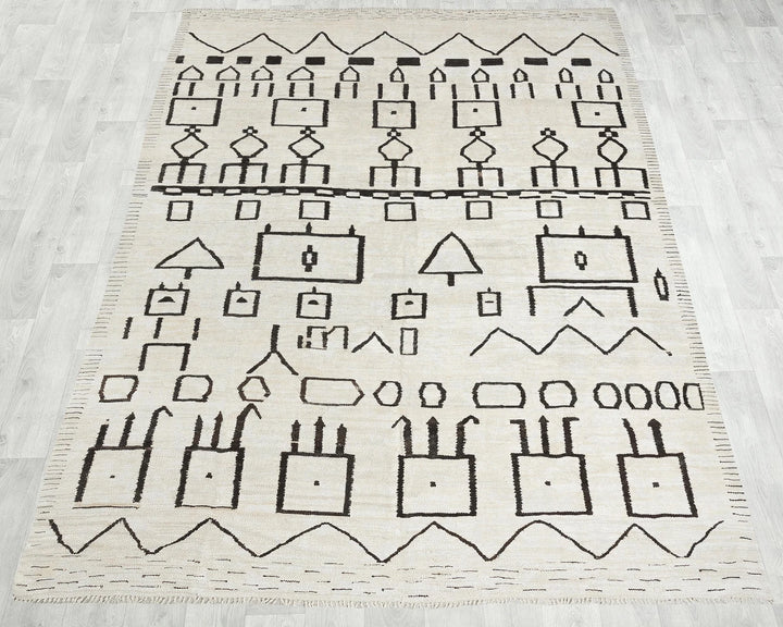 Black Turkish Kilim Rug 9' 10" x 12' 1" Flat-Weave | No. VR19506