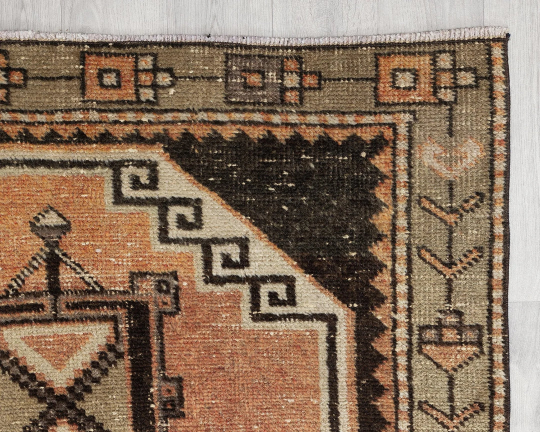 Multicolor Turkish Oushak Rug 3'5" x 11'5" Hand-Knotted | No. VR19553