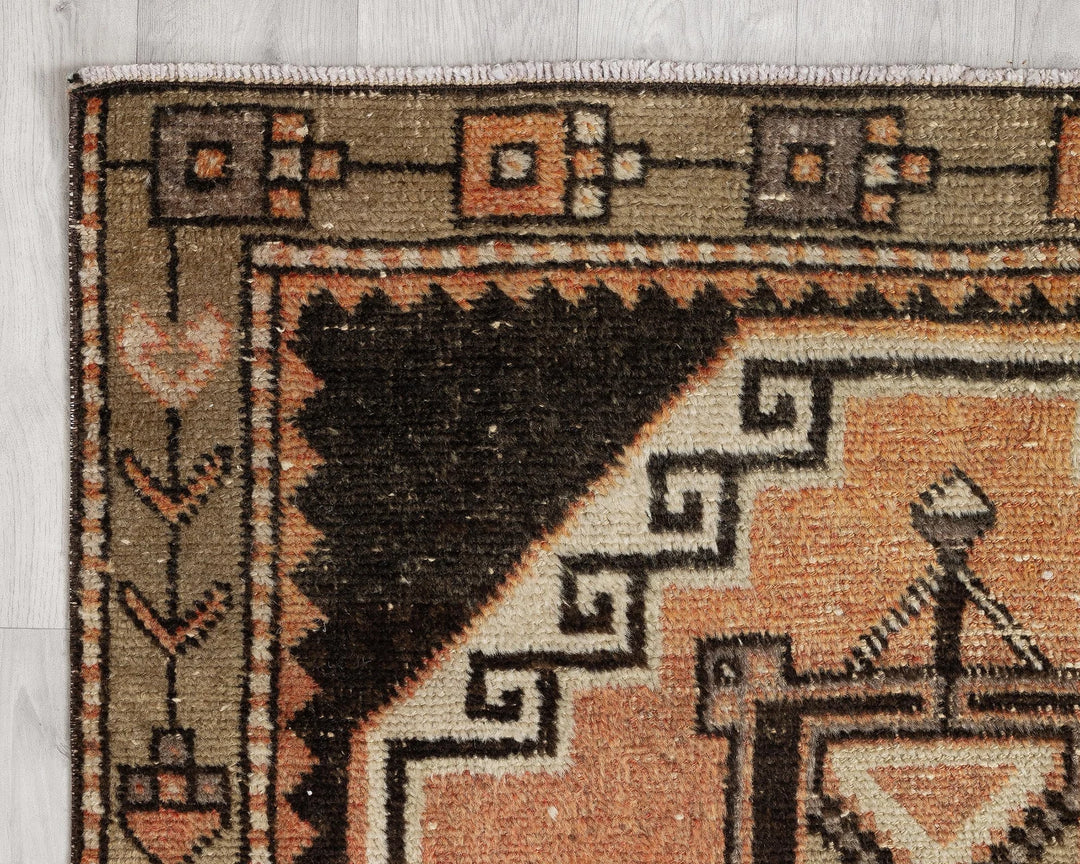 Multicolor Turkish Oushak Rug 3'5" x 11'5" Hand-Knotted | No. VR19553