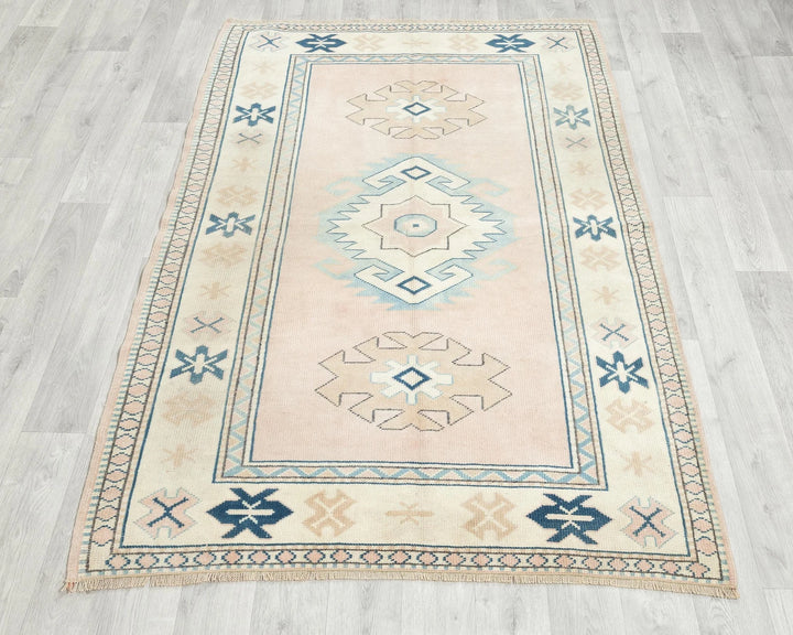 Multicolor Turkish Oushak Rug 3' 11" x 5' 10" Hand-Knotted | No. VR19577