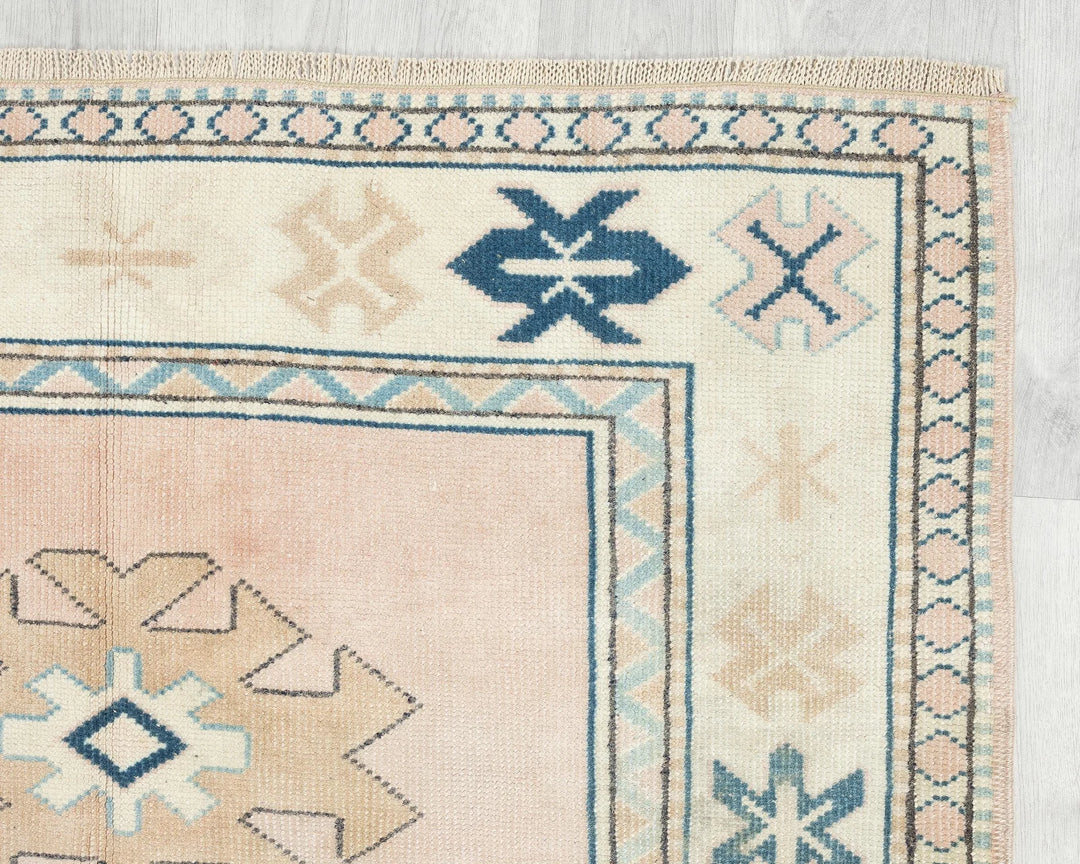 Multicolor Turkish Oushak Rug 3' 11" x 5' 10" Hand-Knotted | No. VR19577