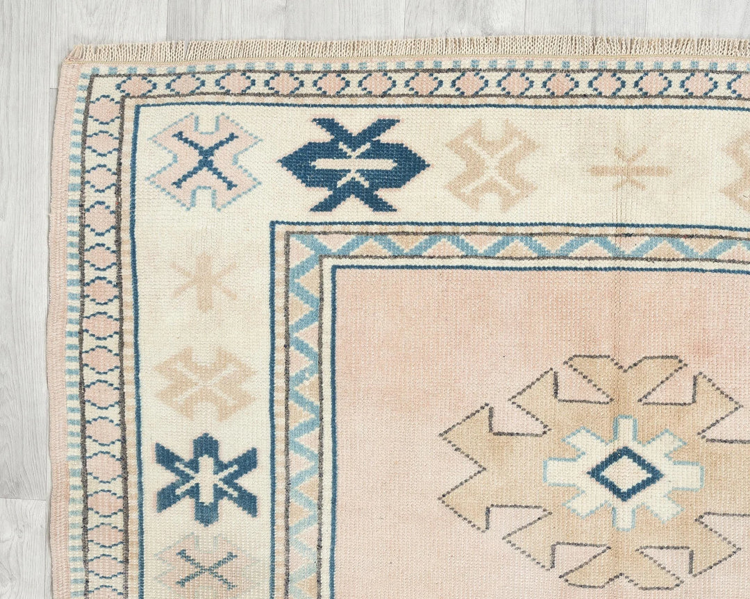 Multicolor Turkish Oushak Rug 3' 11" x 5' 10" Hand-Knotted | No. VR19577