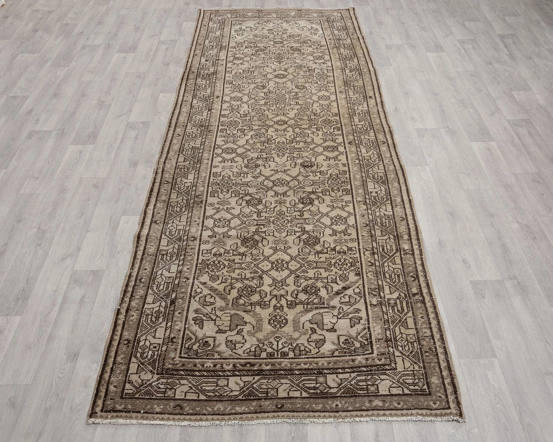 Multicolor Turkish Oushak Rug 3' 10" x 10' 2" Hand-Knotted | No. VR19606