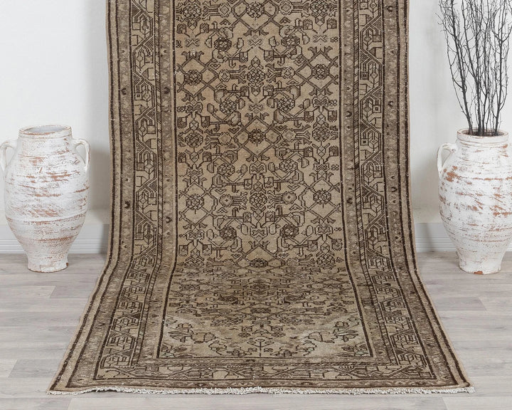 Multicolor Turkish Oushak Rug 3' 10" x 10' 2" Hand-Knotted | No. VR19606