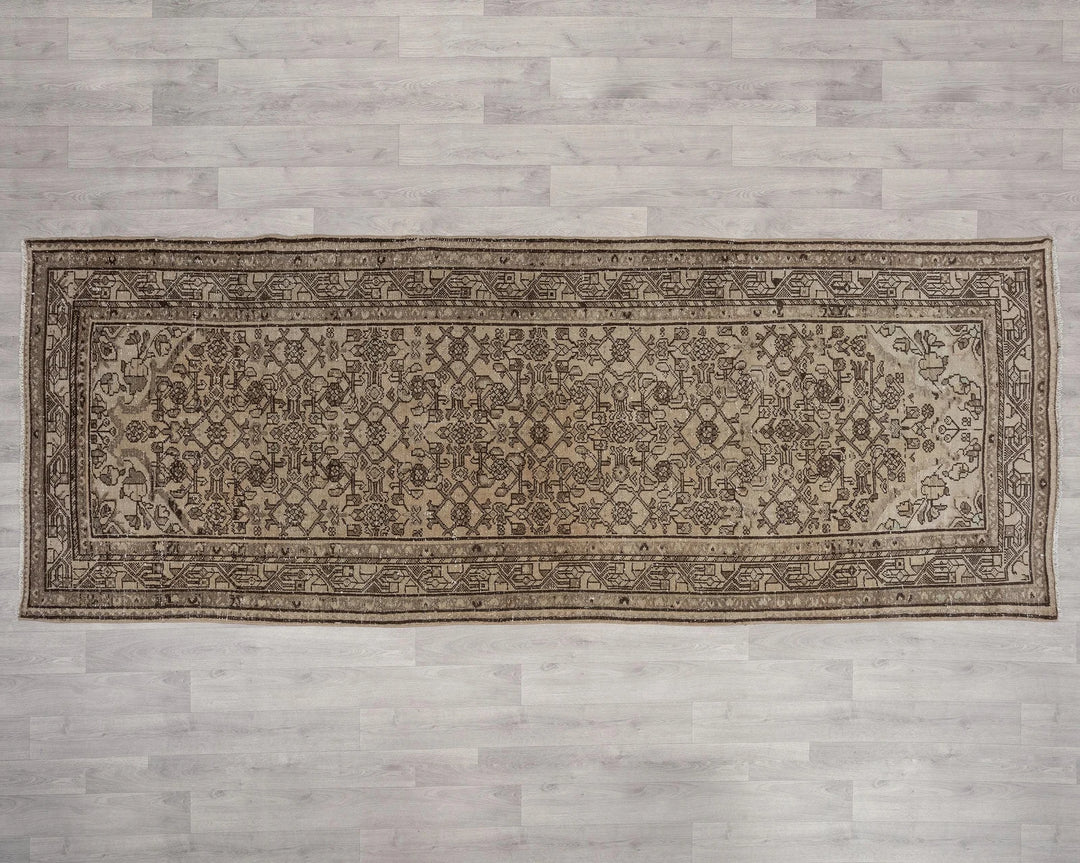 Multicolor Turkish Oushak Rug 3' 10" x 10' 2" Hand-Knotted | No. VR19606