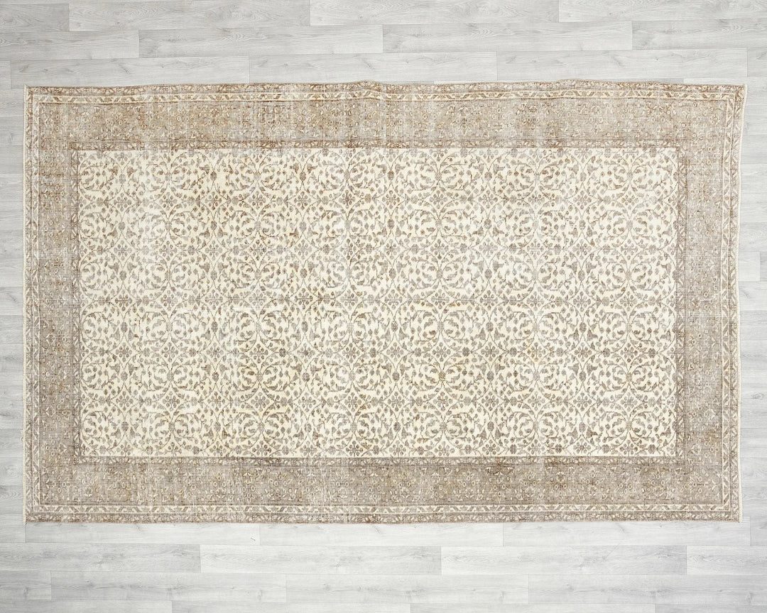 Beige Turkish Oushak Rug 6' x 9' 6" Hand-Knotted view 9