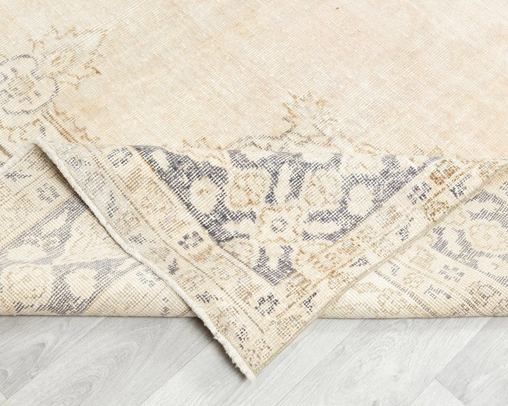 Beige Turkish Oushak Rug 10' 8" x 6' 9" Hand-Knotted | No. VR19734