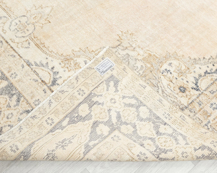 Beige Turkish Oushak Rug 10' 8" x 6' 9" Hand-Knotted | No. VR19734