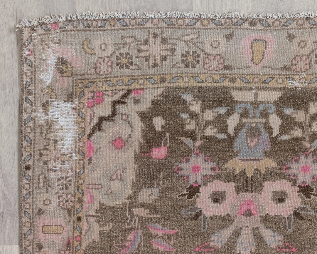 Multicolor Turkish Oushak Rug 3' 3" x 8' 10" Hand-Knotted | No. VR19788