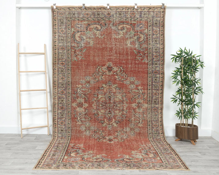 Multicolor Turkish Oushak Rug 6' x 10' 2" Hand-Knotted | No. VR19829