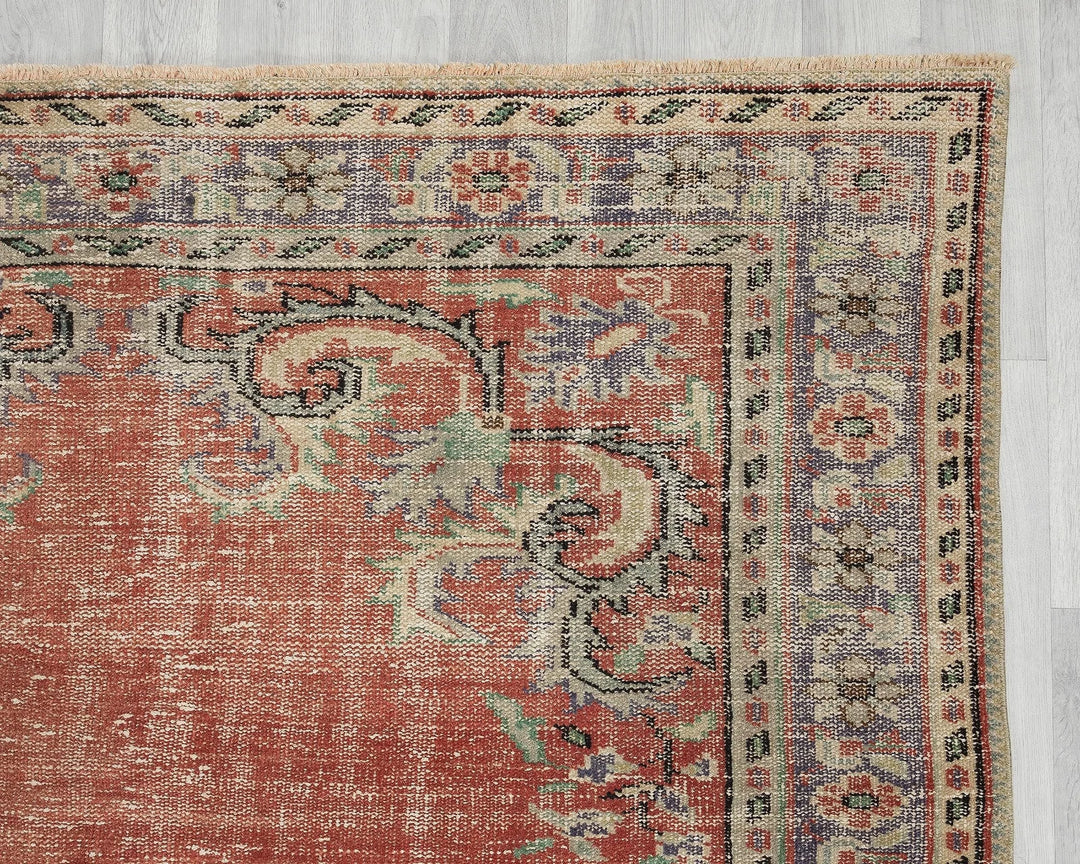 Multicolor Turkish Oushak Rug 6' x 10' 2" Hand-Knotted | No. VR19829