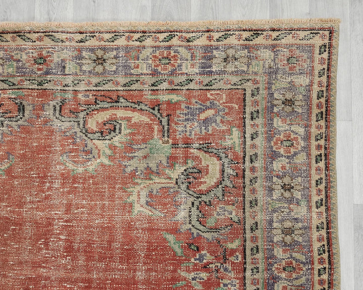 Multicolor Turkish Oushak Rug 6' x 10' 2" Hand-Knotted | No. VR19829