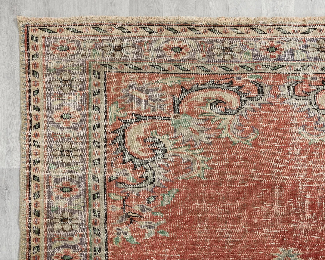 Multicolor Turkish Oushak Rug 6' x 10' 2" Hand-Knotted | No. VR19829
