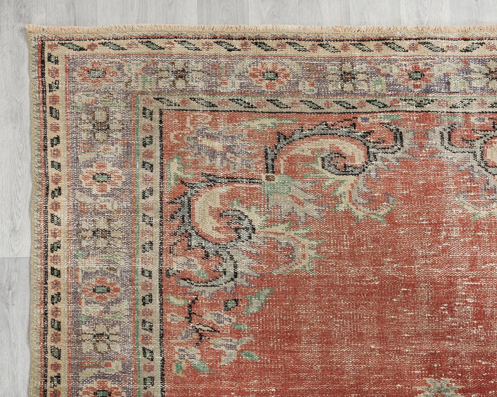 Multicolor Turkish Oushak Rug 6' x 10' 2" Hand-Knotted | No. VR19829