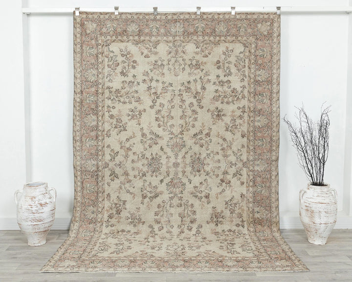 Multicolor Turkish Oushak Rug 6' 4" x 9' 5" Hand-Knotted | No. VR19875